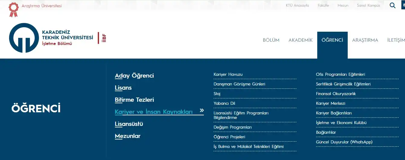 Image from 🎓KTÜ İşletme Bölümü: Sitemizde *Kariyer ve İnsan Kaynakları* menüsünü incelemeyi unutmayını...