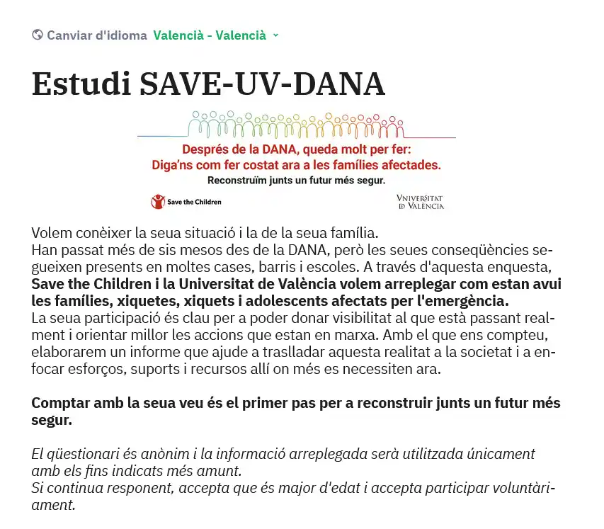 Image from Ajuntament de Paiporta: 💬 *¡Tu voz cuenta! ¡Necesitamos escucharte!* _Desde Save the Children...