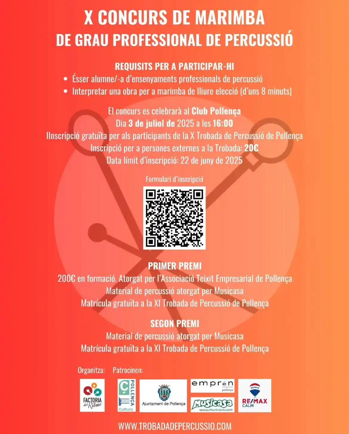 Image from Ajuntament de Pollença: 🥁 Un any més, la Trobada de Percussió ve acompanyada del Concurs de M...