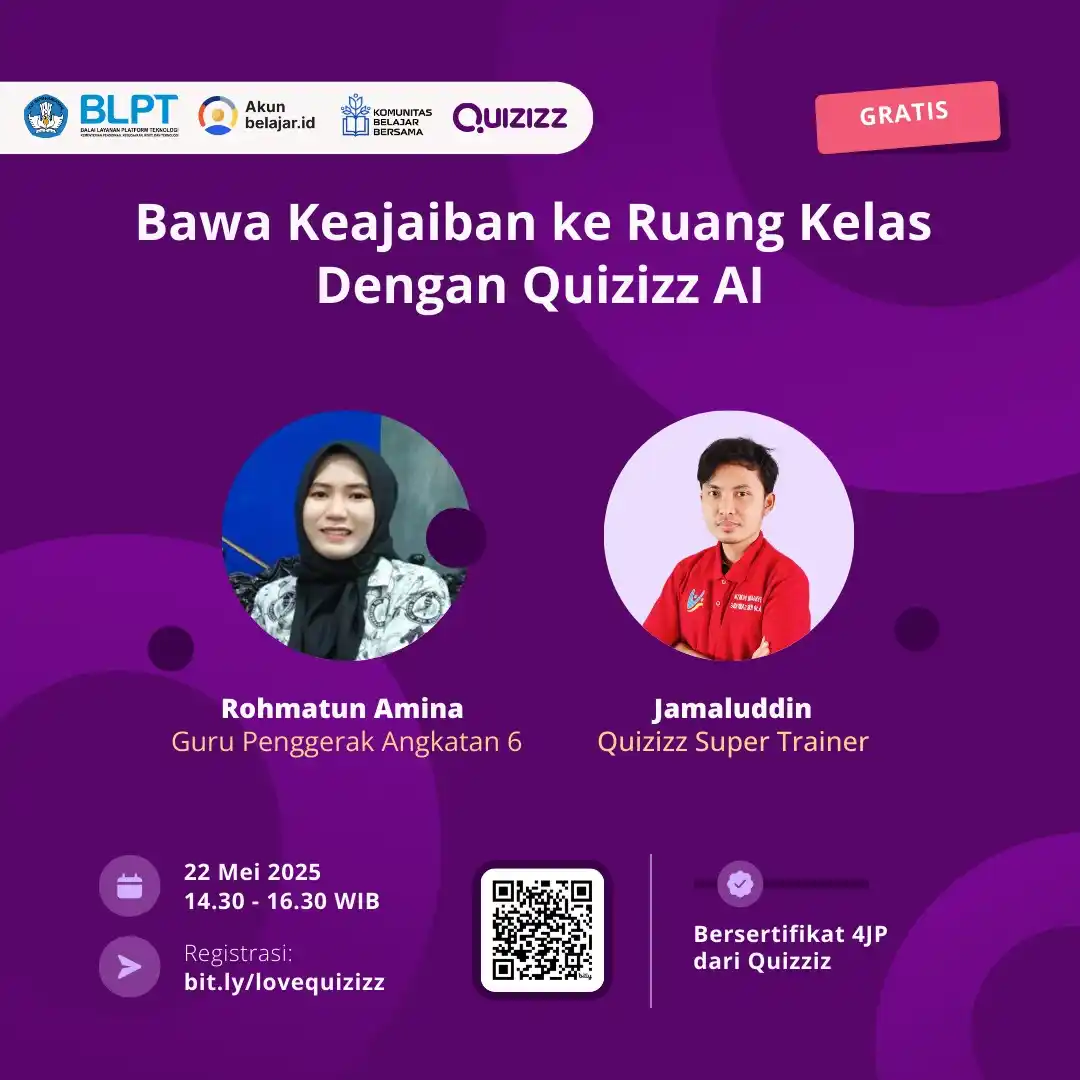 Image from Komunitas Belajar Bersama: 📢 *Webinar Spesial: Optimalisasi Quizizz untuk Mendukung Pembelajaran...