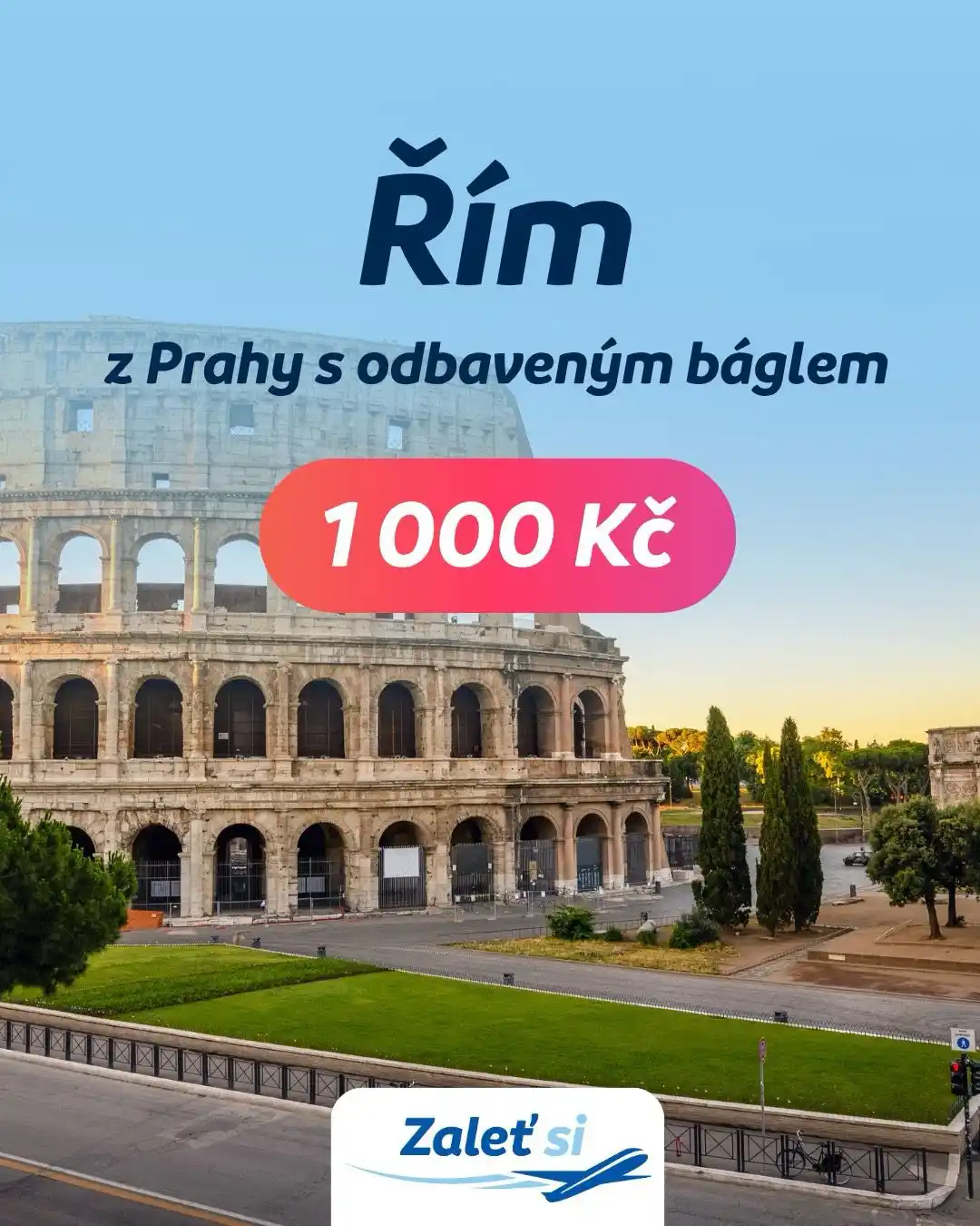 Image from Zaletsi.cz: Červnové letenky ☀️ do Říma 🇮🇹 za tisícovku a navíc s odbaveným bágl...