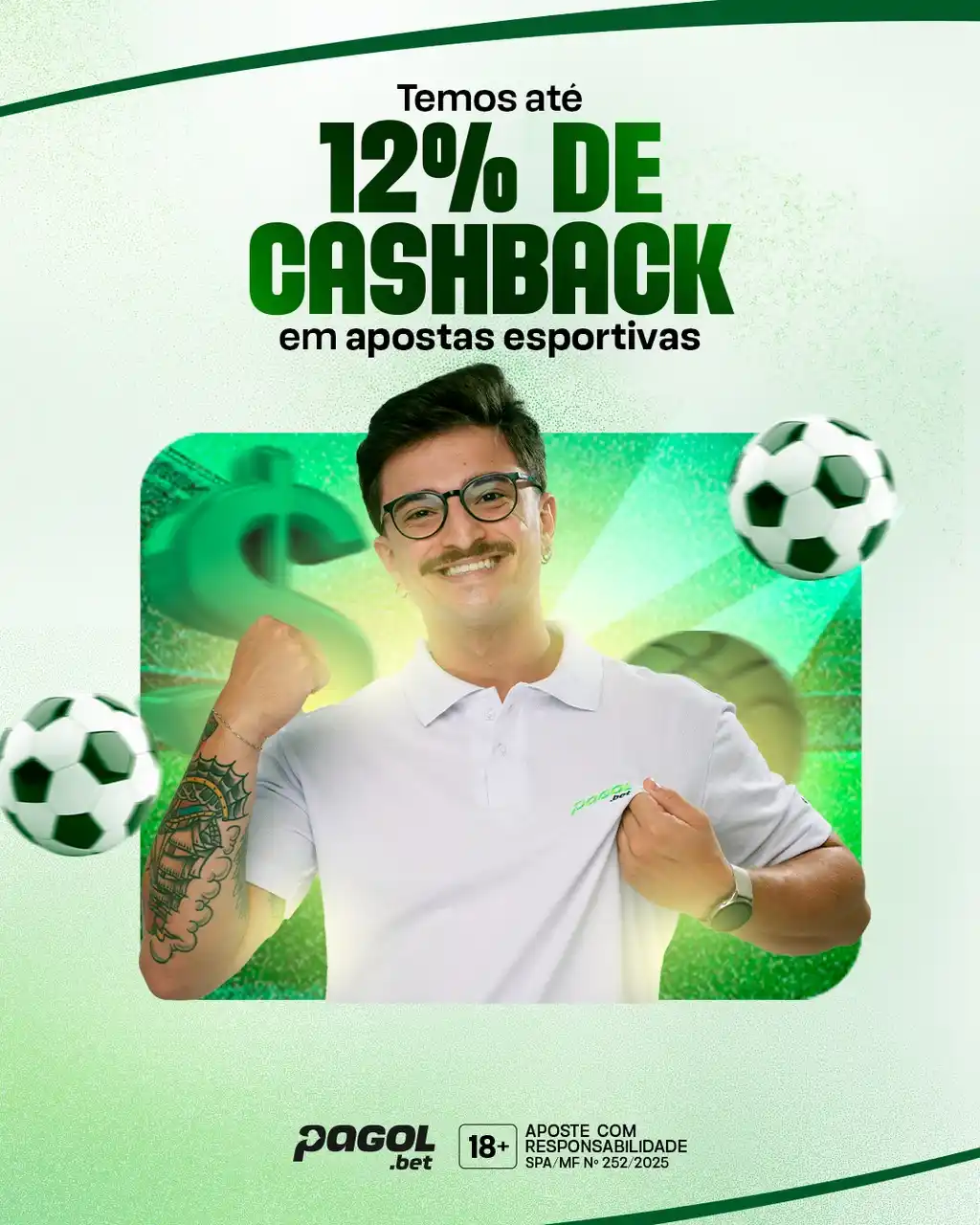 Image from Pagol | Oficial: Com o Cashback Diário Esportivo da Pagol, você pode recuperar até 12% ...