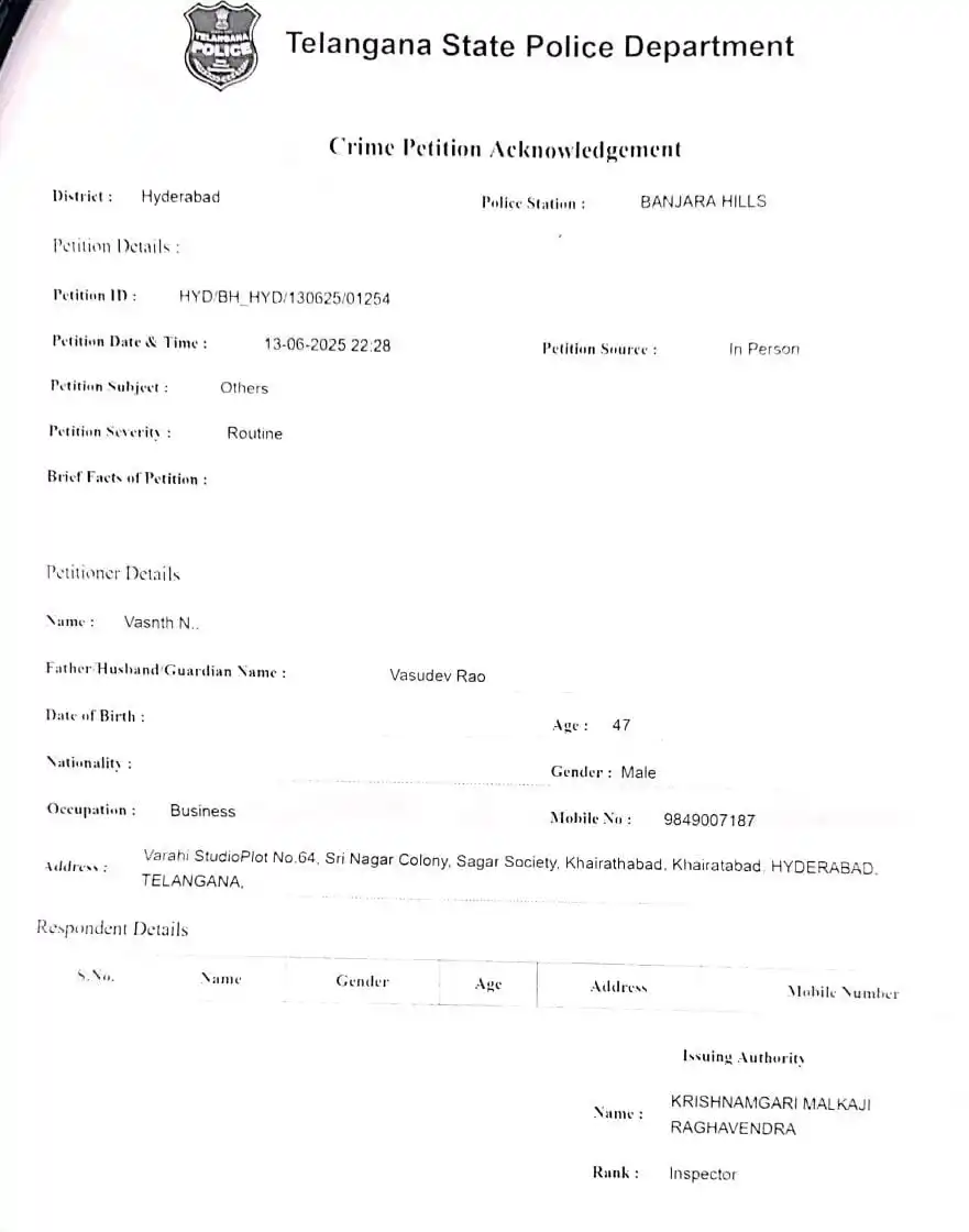 Image from Prabhaswarriors: Cyber crime complaint has been filed against a dubbing studio staff me...