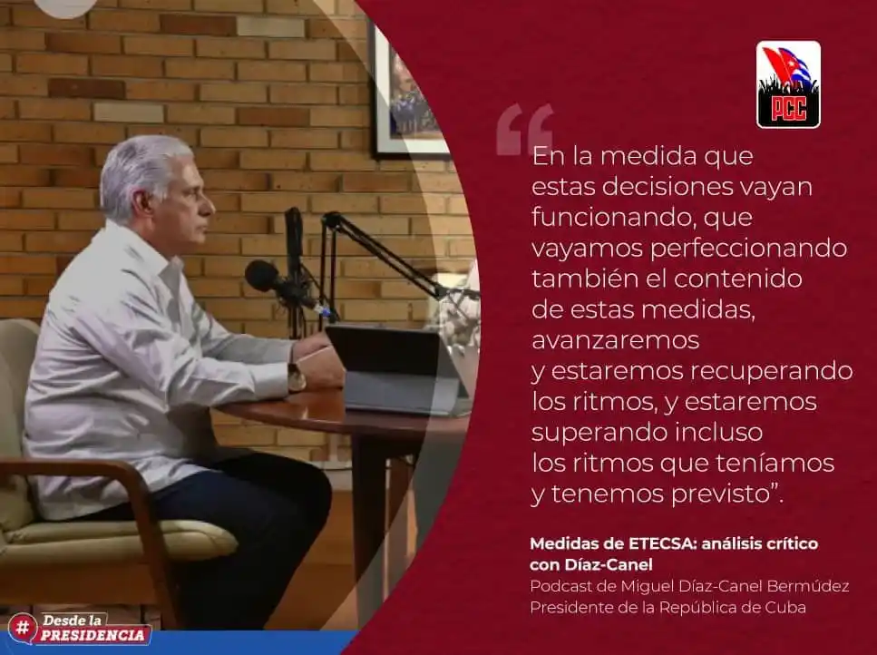 Image from Cubadebate: Díaz-Canel en Desde la Presidencia sobre medidas de Etecsa: Los jóve...