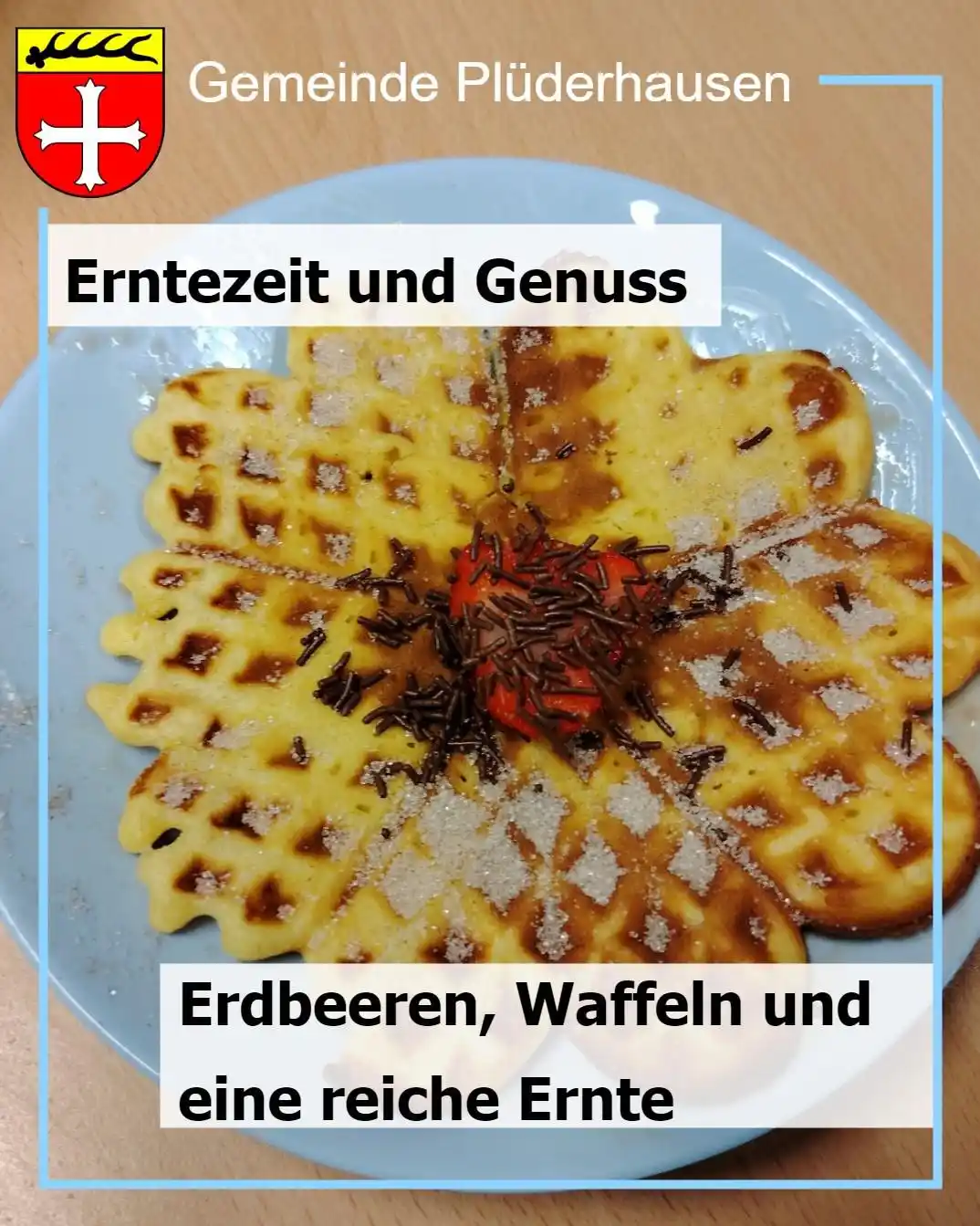 Image from Gemeinde Plüderhausen: Erntezeit und Genuss: Erdbeeren, Waffeln und eine reiche Ernte Zur Te...