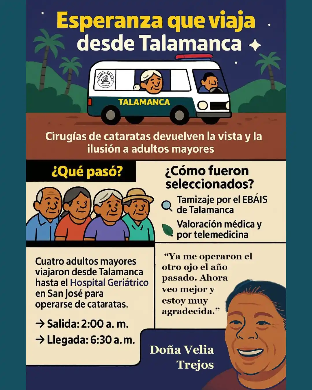 Image from Caja Costarricense de Seguro Social: *🚌✨ Esperanza que viaja desde Talamanca* 👁️ Cirugías de cataratas de...