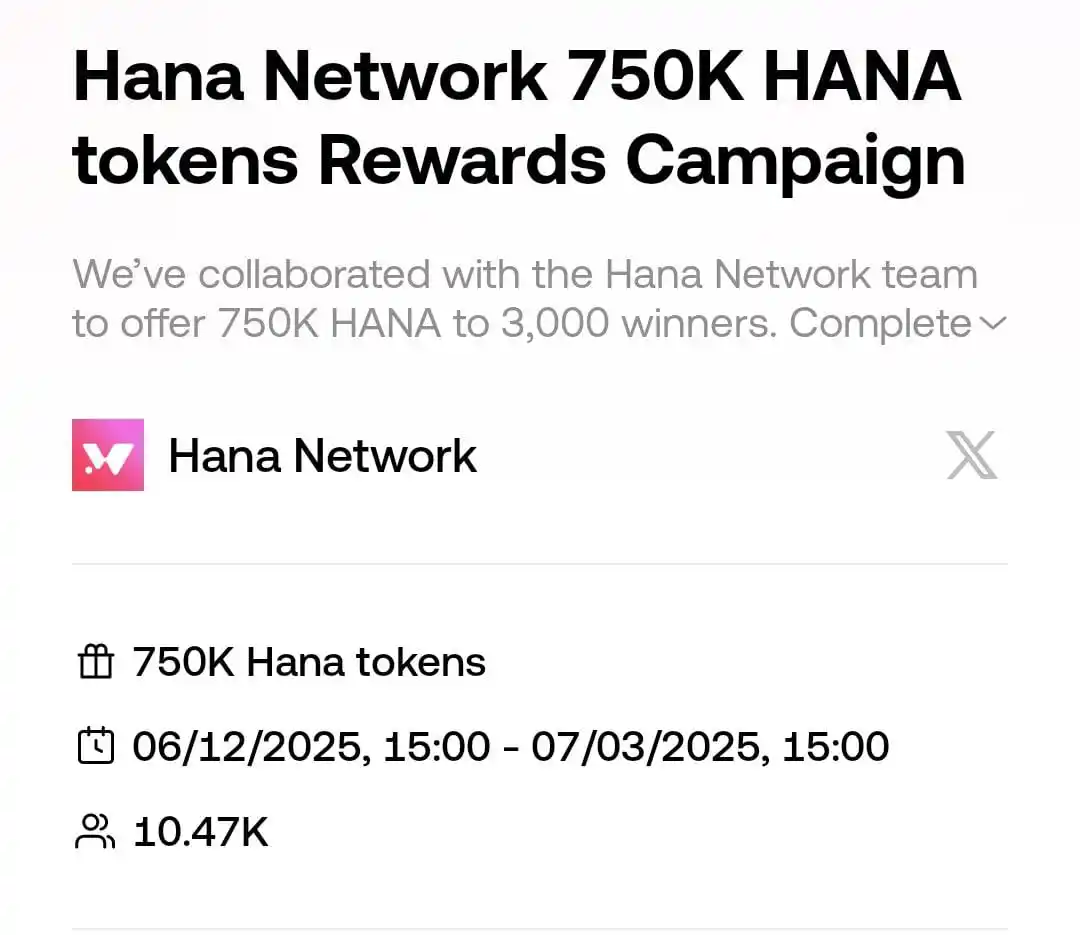Image from Ɇ₳Ɽ₦ ĐØⱠⱠ₳Ɽ 𝔽𝕣𝕖𝕖: Hana Network x OKX Web3 Wallet (EVM) Reward: 750K Hana Token Winners:...