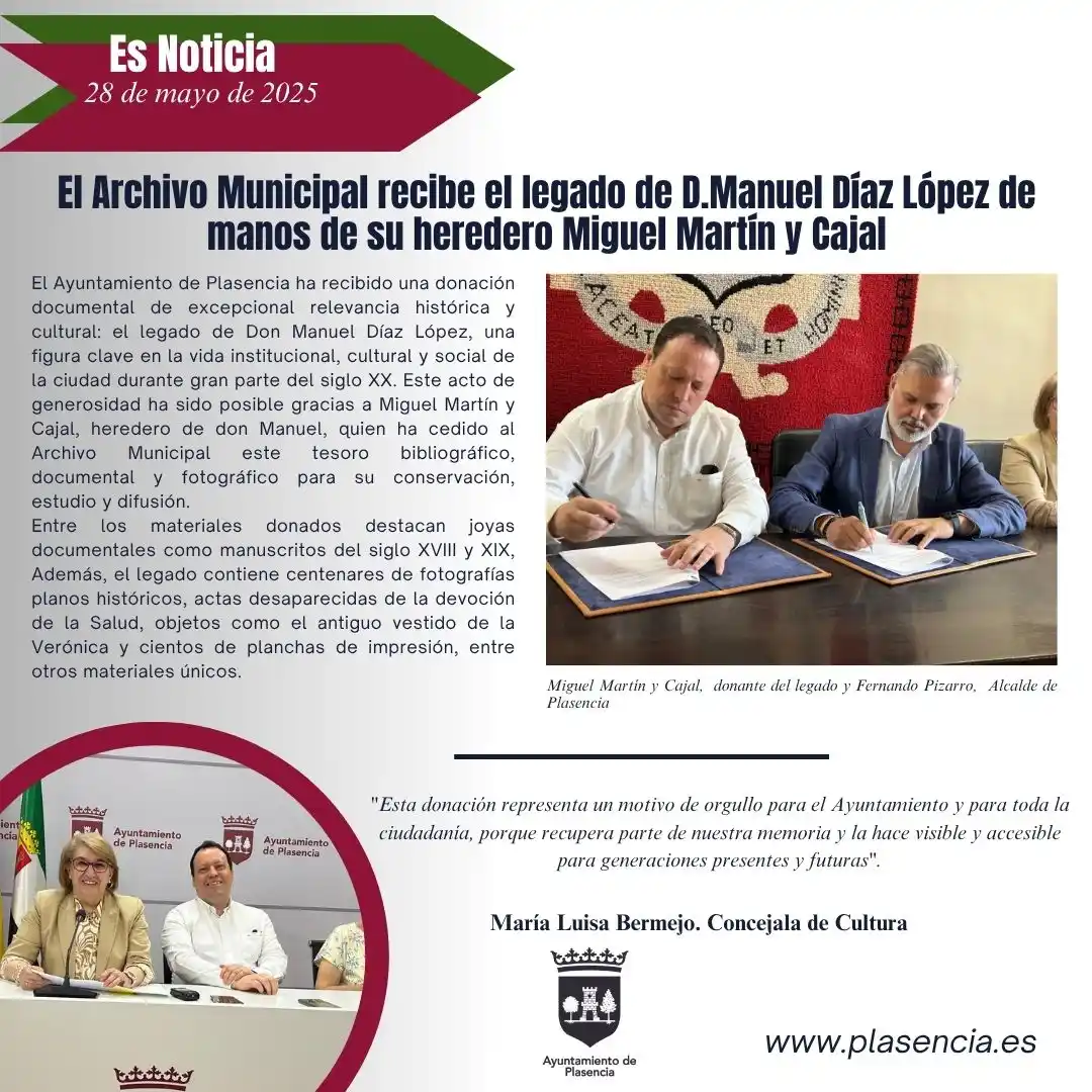 Image from Ayuntamiento de Plasencia: https://www.plasencia.es/web/noticias/3043-el-archivo-municipal-recibe...