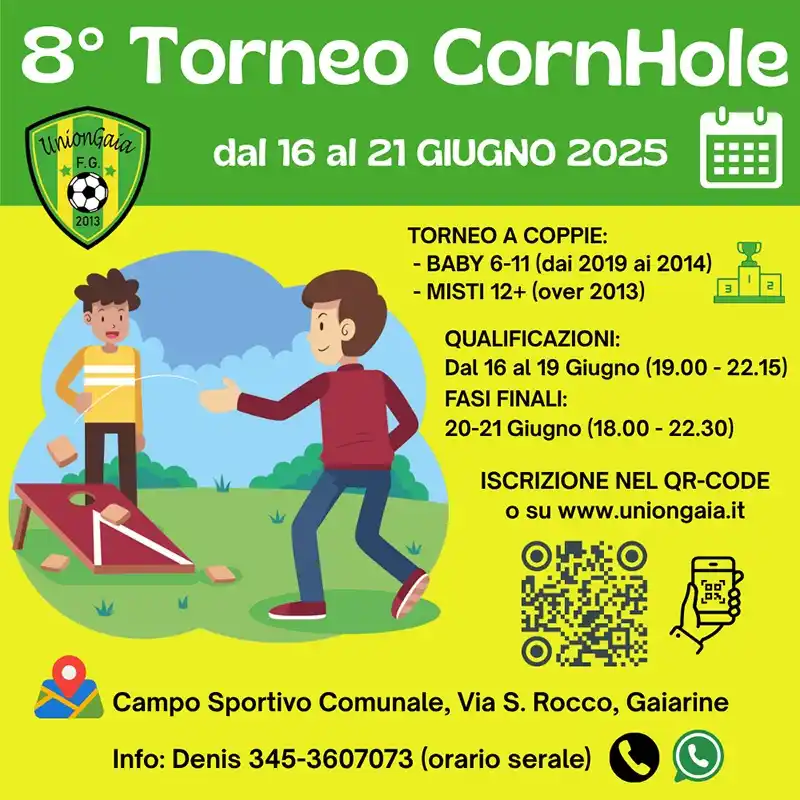 Image from A.S.D. UNIONGAIA F.G.: 🗣️ ISCRIZIONI TORNEO CORNHOLE! ⚠️Ultimi giorni a disposizione per is...