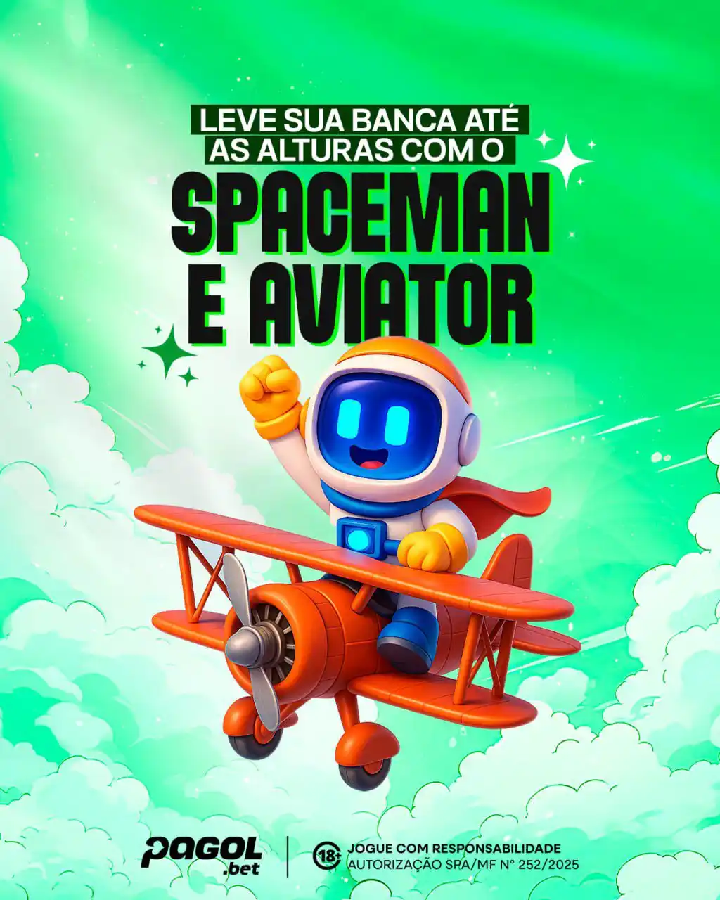 Image from Pagol | Oficial: Leve sua banca até as alturas com o Spaceman e o Aviator! 🚀 Dois jog...