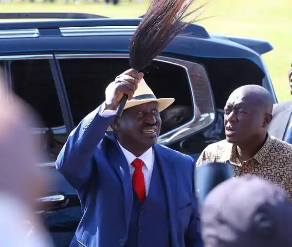 Image from CAMPUS REVIEW: ODM party leader Hon. Raila Odinga making his way to Raila Odinga Stad...