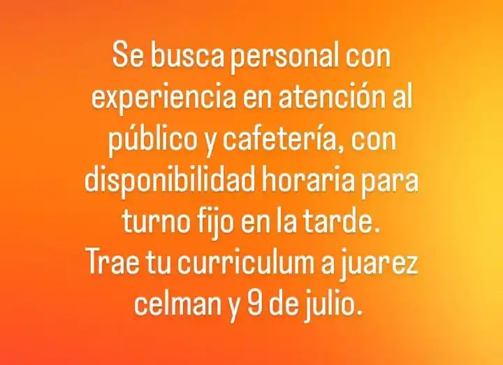 Image from La Campora Arroyo Seco✅: 💼 ¡Otra oportunidad laboral en la ciudad! Si conocés a alguien con ex...
