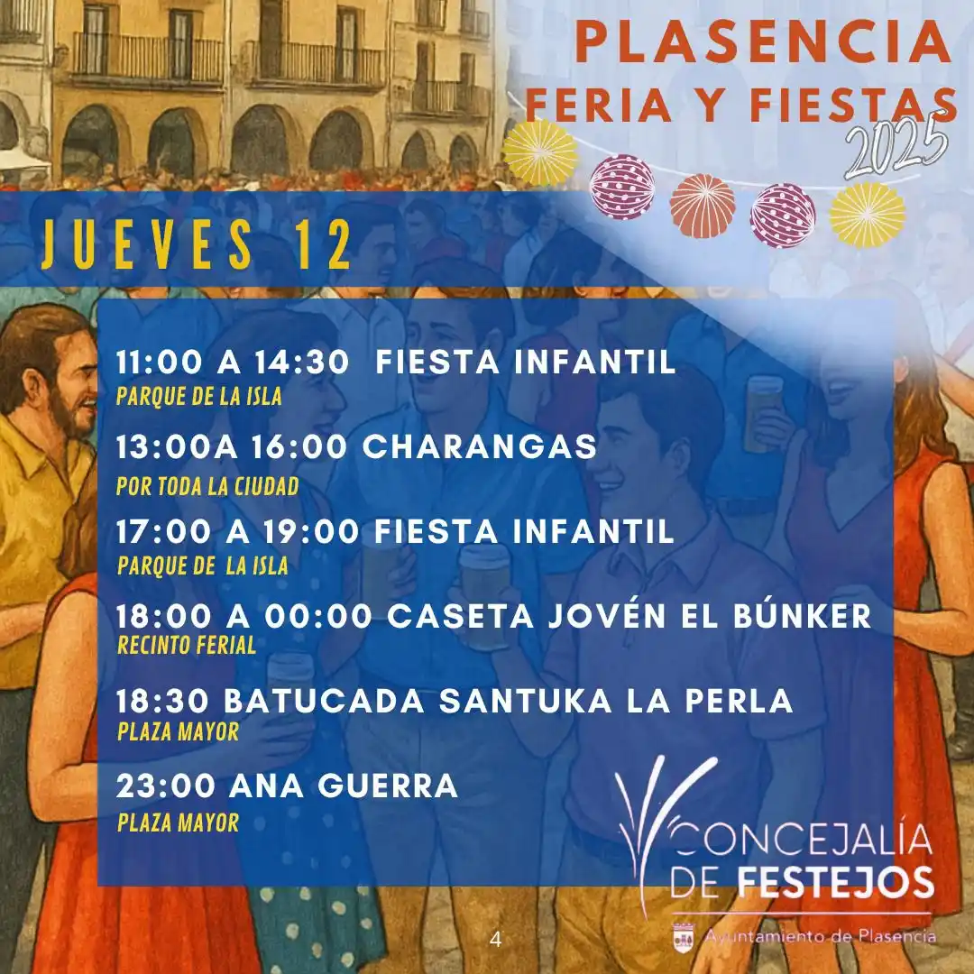 Image from Ayuntamiento de Plasencia: Programación Jueves de Ferias 🎡 Para más información: https://plase...