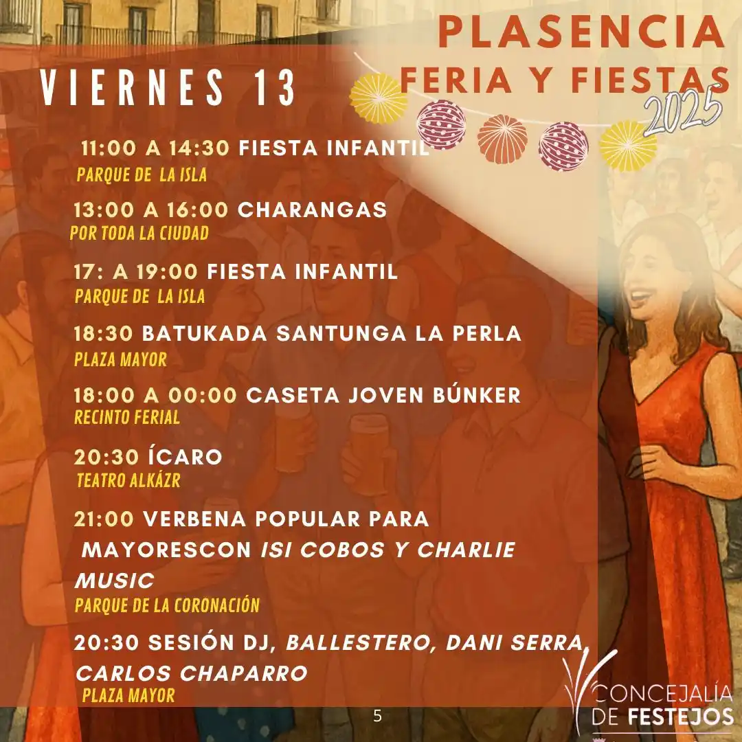 Image from Ayuntamiento de Plasencia: Programación viernes de Ferias 🎡   Para más información: https://plas...