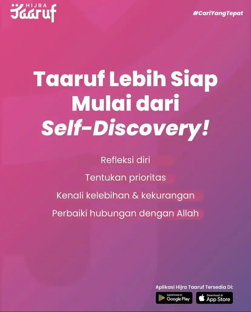 Image from Hijra Taaruf: Sebelum sibuk cari jodoh, udah kenal sama diri sendiri belum? Yuk, upg...