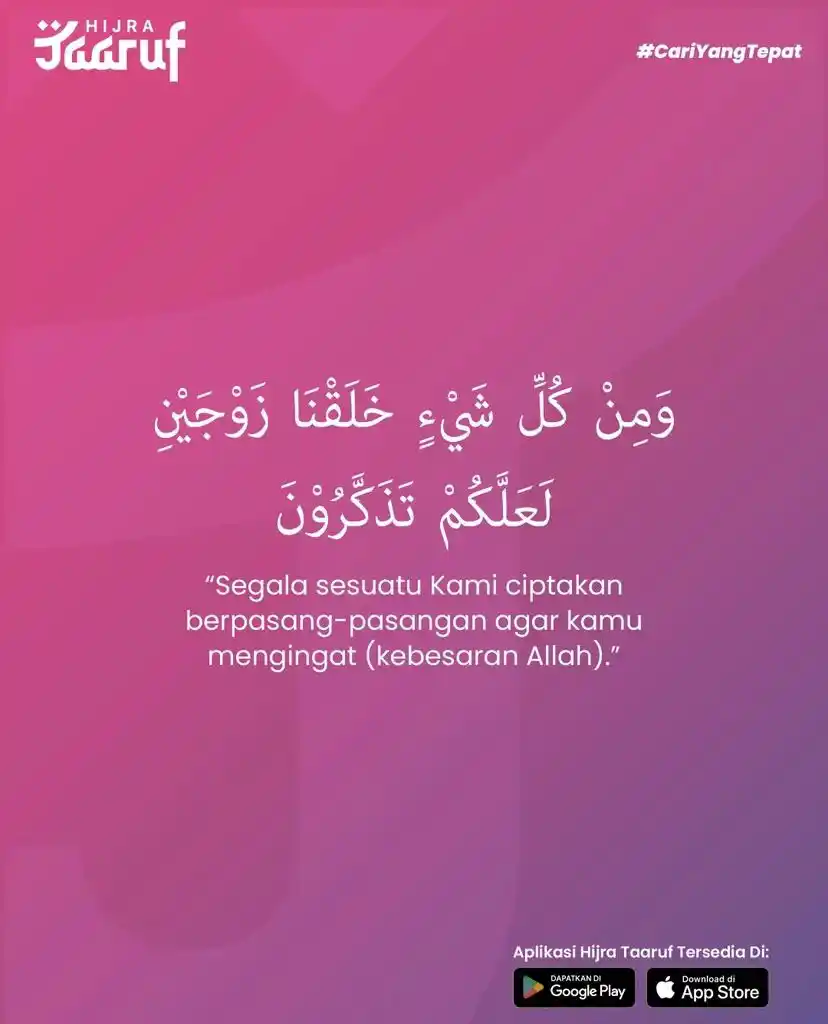 Image from Hijra Taaruf: Setiap hati pasti ada pasangannya, tinggal Allah pertemukan di waktu y...