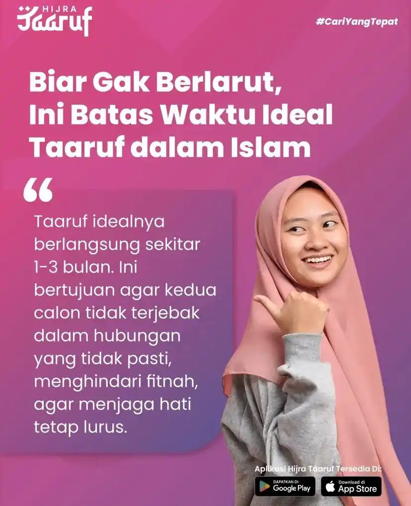 Image from Hijra Taaruf: Taaruf itu nggak perlu lama-lama, lho! Dengan waktu 1-3 bulan, pastiin...