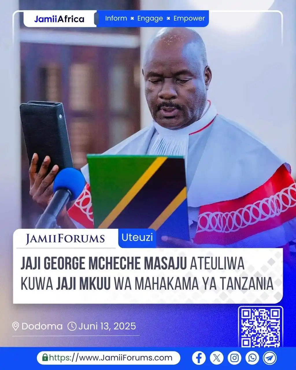 Image from JamiiForums: UTEUZI: Rais Samia amemteua Jaji wa Mahakama ya Rufani, George Mcheche...