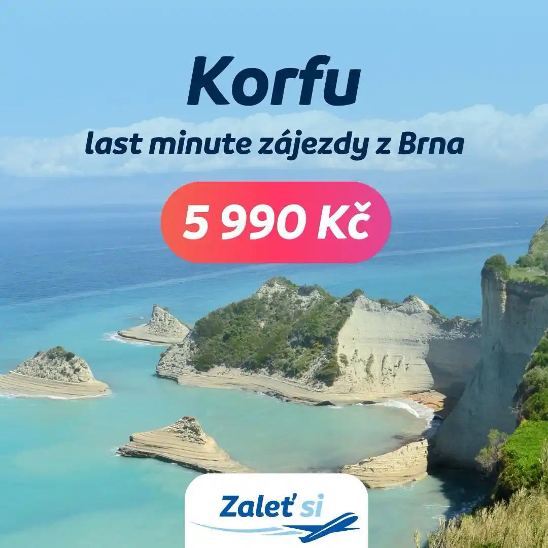 Image from Zaletsi.cz: Výprodej zájezdů z Brna na řecký ostrov Korfu 🇬🇷. Odleť za sluníčkem...