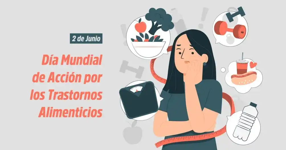 Image from Noticias del Colegio de Farmacéuticos de la provincia de Buenos Aires: *2️⃣ de Junio Día Mundial de Acción por los Trastornos de Conducta Ali...