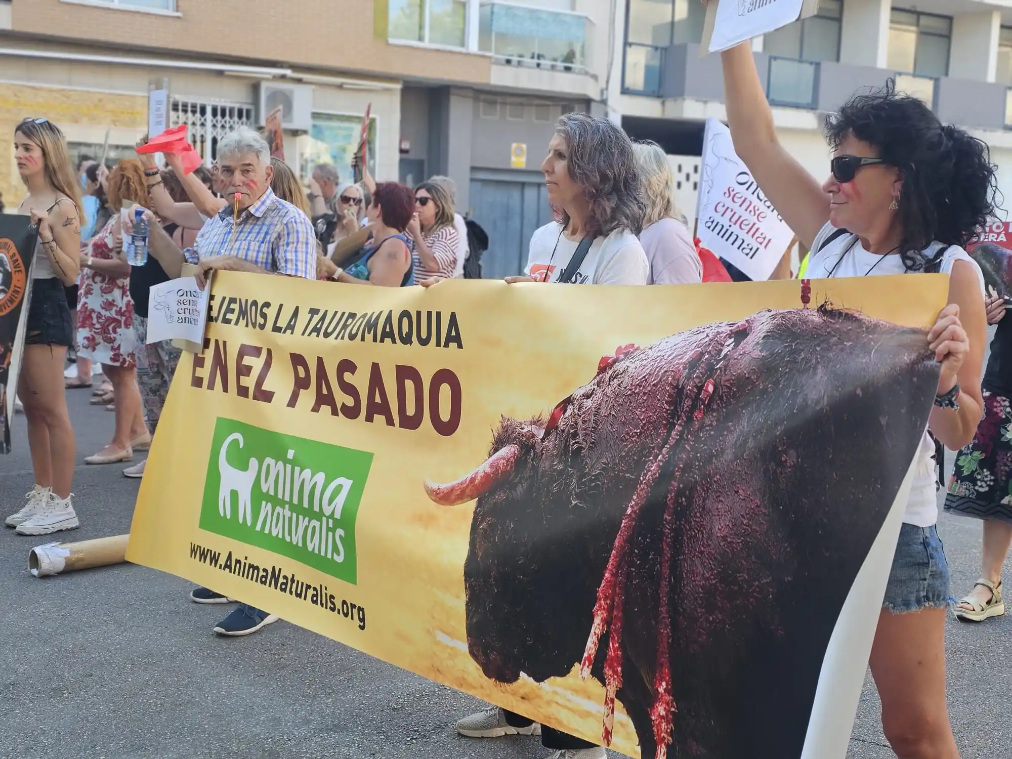 Image from AnimaNaturalis: 🐂✊️ *El pasado sábado nos sumamos a la concentración antitaurina en O...
