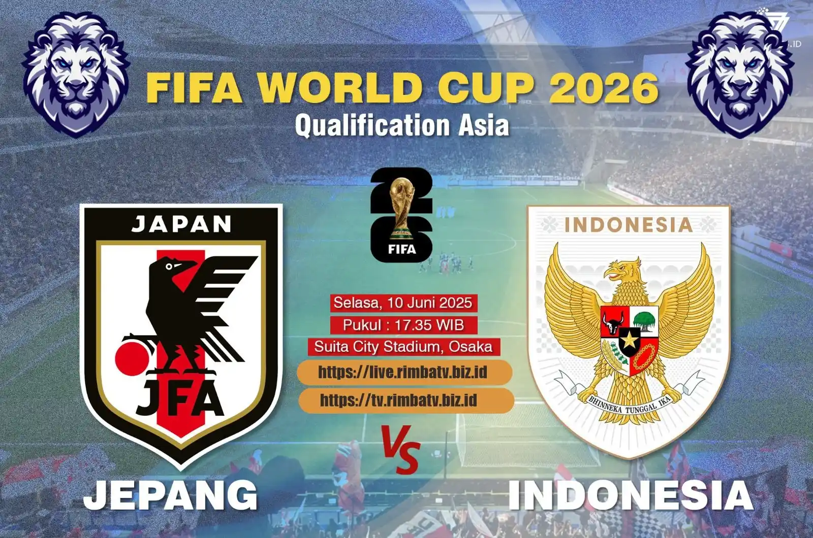 Image from LIVE STREAMING BOLA RimbaTV: *Japan vs Indonesia* 🏆 WorldCup ⏰ 17:30 WIB 10 JUNE 2025 🔗Link : htt...