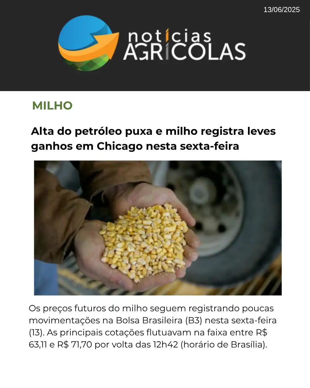 Image from Notícias Agrícolas: *MATÉRIA COMPLETA - Confira ➡️* https://bit.ly/45iosVG *Siga Notícias...