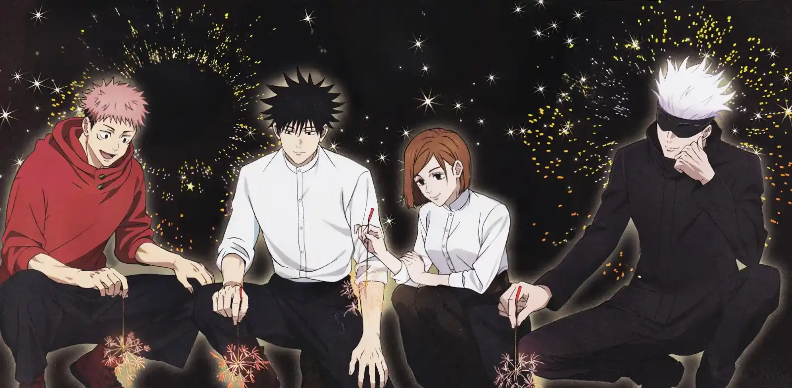 Image from INVENTARIO OCULTO: *NUEVA ILUSTRACIÓN DE JUJUTSU KAISEN!!* 🎇 Yuji Megumi Nobara & Gojo~...