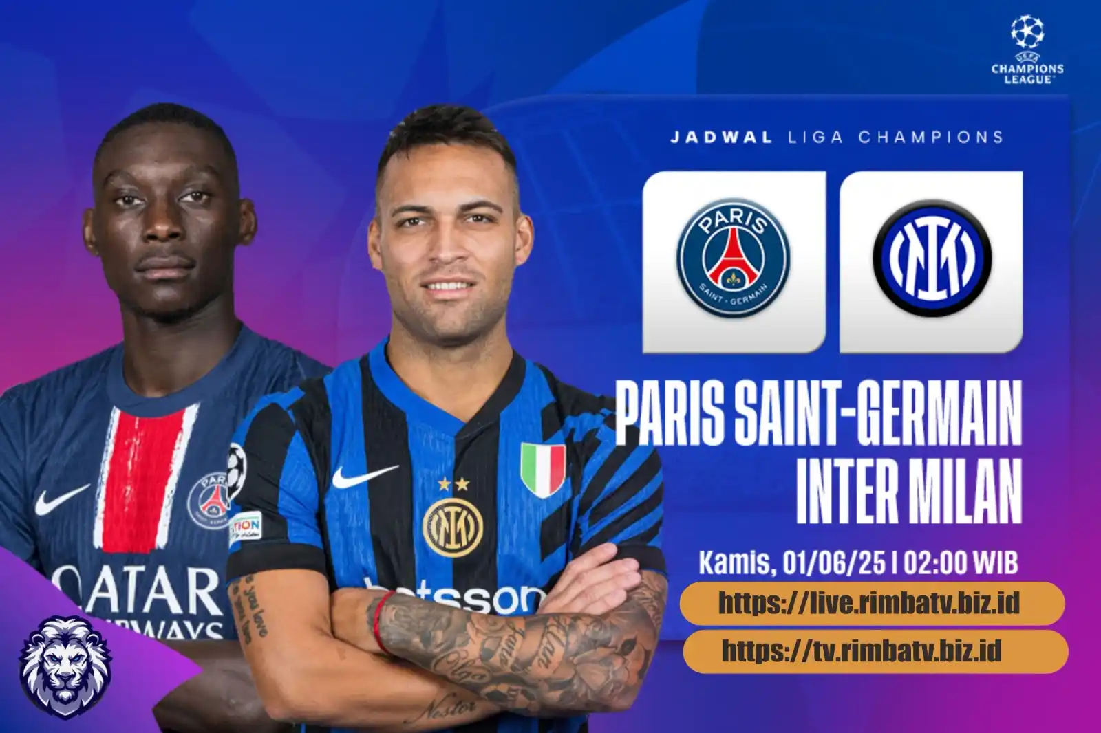 Image from LIVE STREAMING BOLA RimbaTV: *PSG vs Inter* 🏆 UCL FINAL ⏰ 02:00 WIB ,1 JUNE 2025 🔗Link : https://...