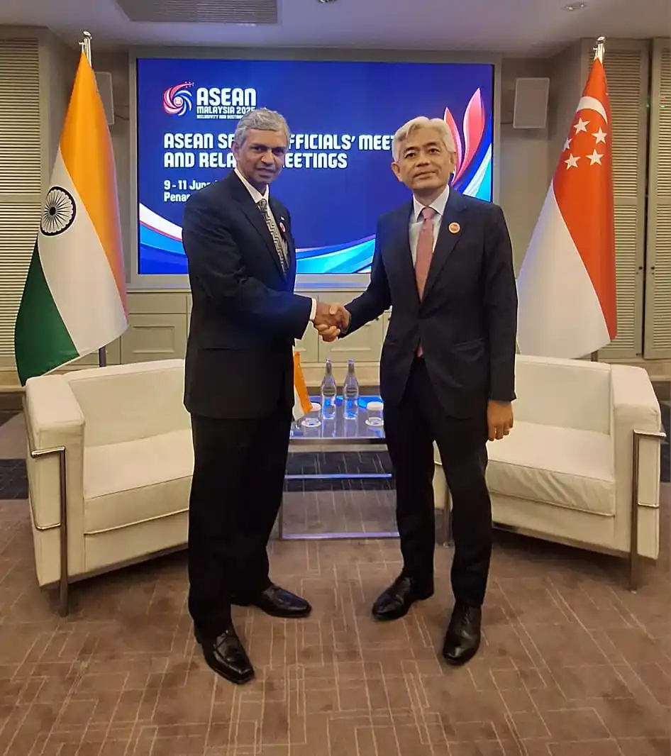 Image from Ministry of External Affairs, India: Secretary (East) P. Kumaran had a meeting with Mr. Albert Chua, Perman...