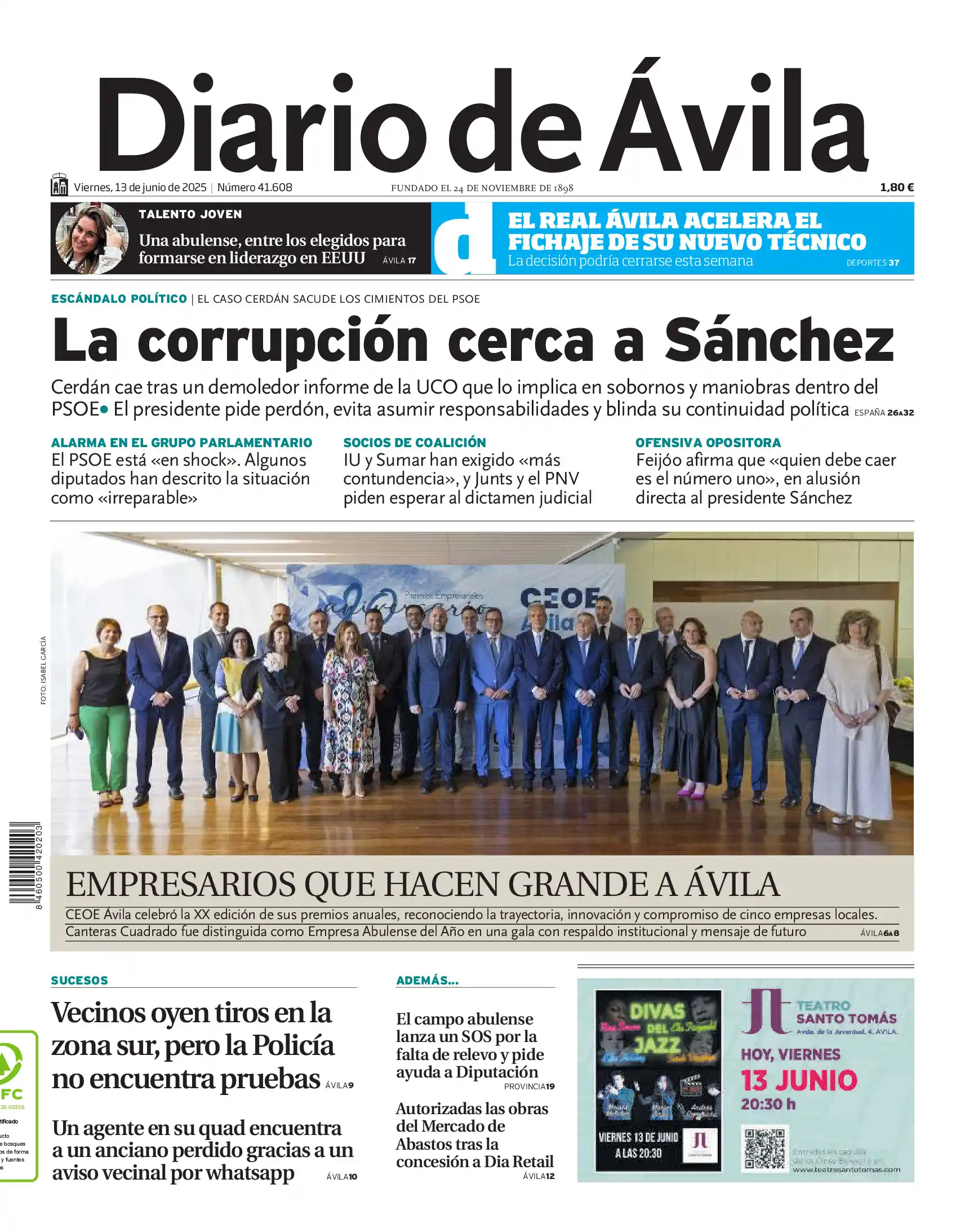 Image from Diario de Ávila: 🗞Buenos días. Esta es la portada de Diario de Ávila de este viernes 1...