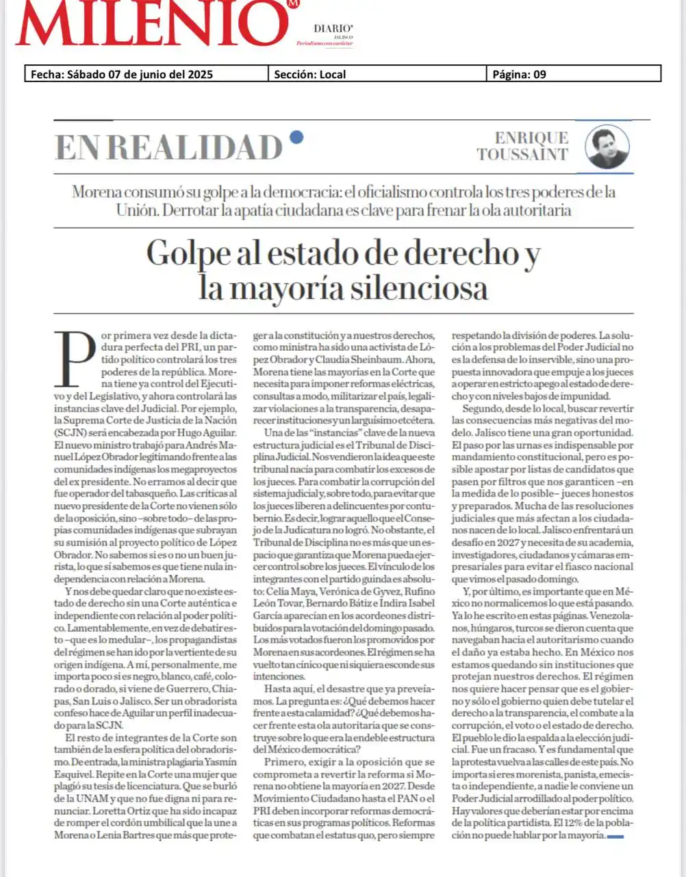 Perspectivas con Enrique Toussaint📰 post