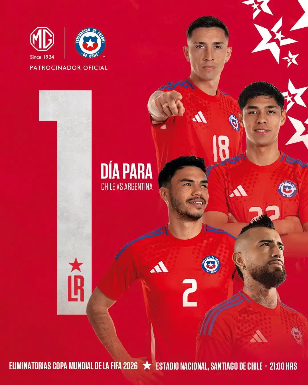 Image from 🇨🇱 La Roja | Selección Chilena : Exactamente 24hrs ⏳🔜 🇨🇱🆚🇦🇷 🏆 Eliminatorias CONMEBOL - Fecha 15...