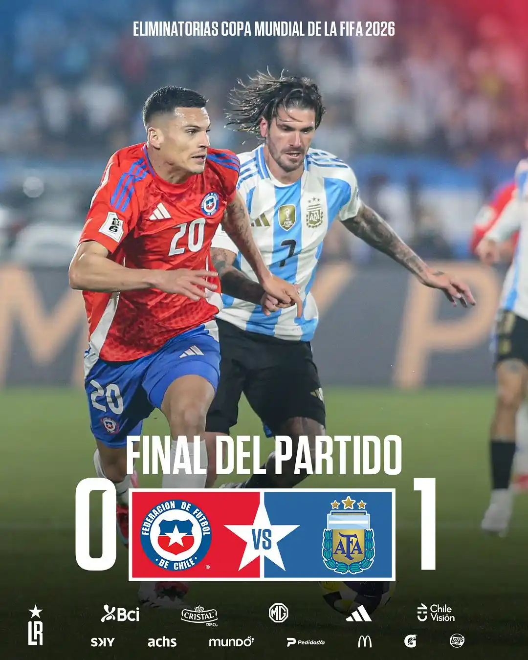 Image from 🇨🇱 La Roja | Selección Chilena : Final en el Estadio Nacional 🔚 La Roja 🇨🇱 cayó por la mínima ante A...