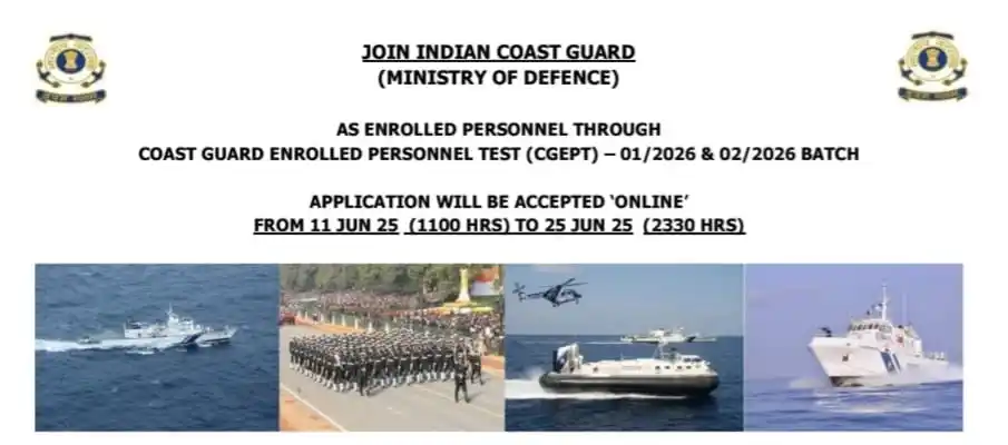 Image from ResultBharat.com | Official WhatsApp Channel: 🔥 Indian Coast Guard Navik & Yantrik 01/2026 & 02/2026 Batch Online F...