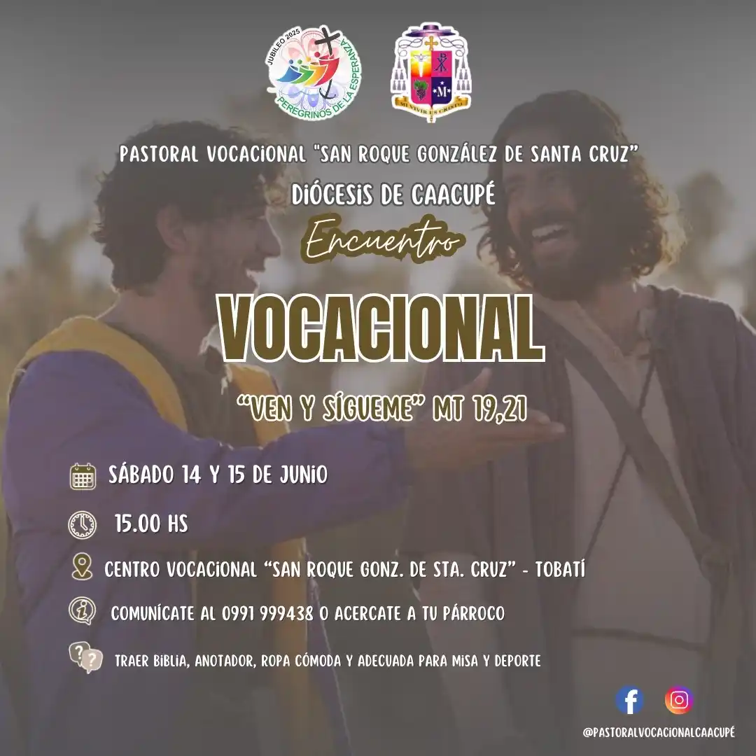 Image from Tupãsy Caacupé Tv: ¡Invitamos a todos los jóvenes varones, a partir del 1er año de la med...