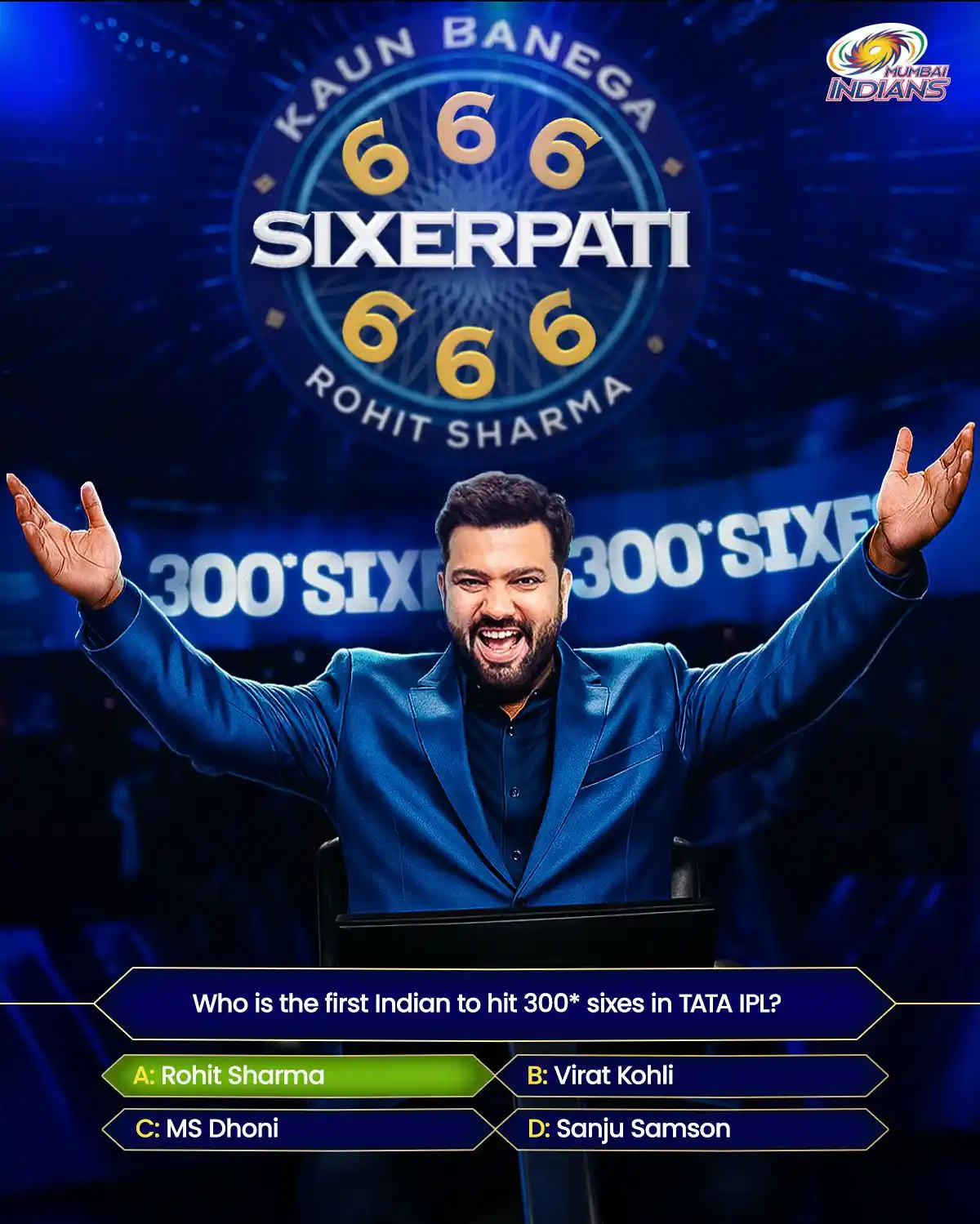 Image from ๐๐ 08 ๐๐๐๐๐๐๐๐๐๐ซ
๐ป๐ช๐: No lifelines needed for this! ๐ Rohit Sharma becomes the ๐
๐๐๐๐ ...