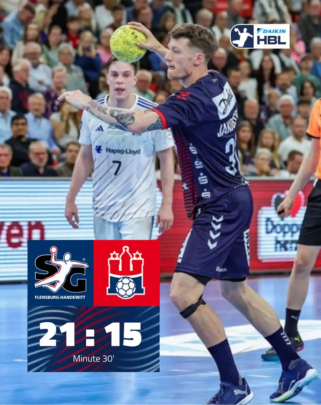 Image from SG Flensburg-Handewitt: Plus sechs zur Pause gegen Hamburg! 💪🏻 Macht weiter so und lasst un...