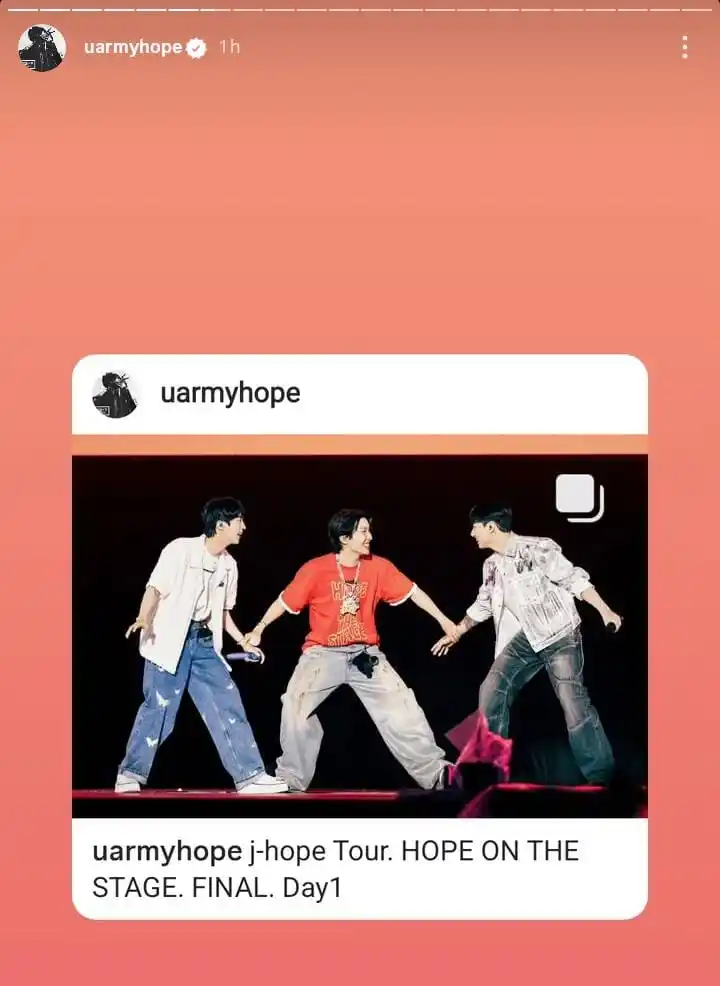 Image from BTS HONEY 🫧: *⭐ ACTUALIZACIÓN: JHOPE EN HISTORIAS DE INSTAGRAM | 13.06.25* 🖇️ht...