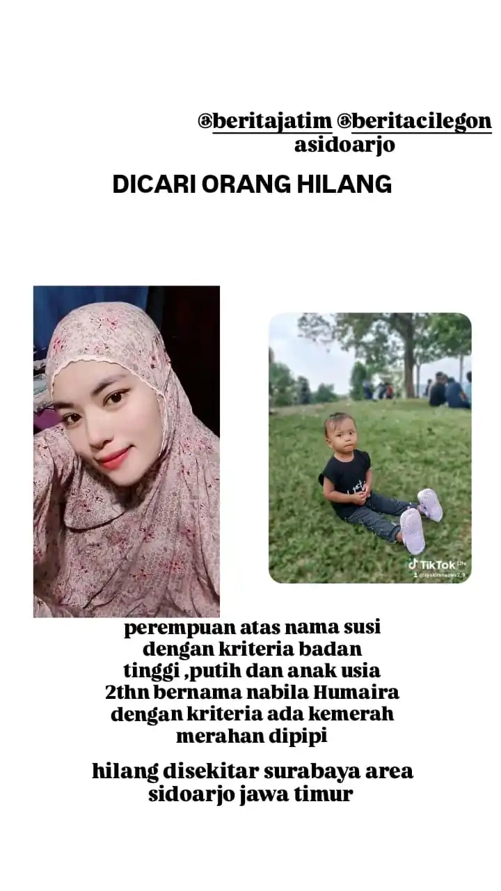 Image from Sahabat Akhiratmu || Nemenin Hijrahmu: Afwan temen² ada info orang bernama susi dengan anaknya bersama seoran...