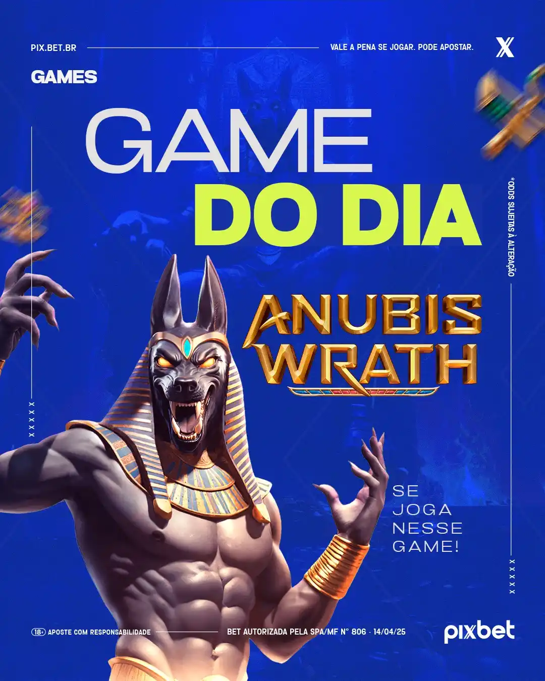 Image from Canal Pixbet Oficial: 🐫 Anubis Wrath te espera nas areias do deserto! Gire e explore as ri...