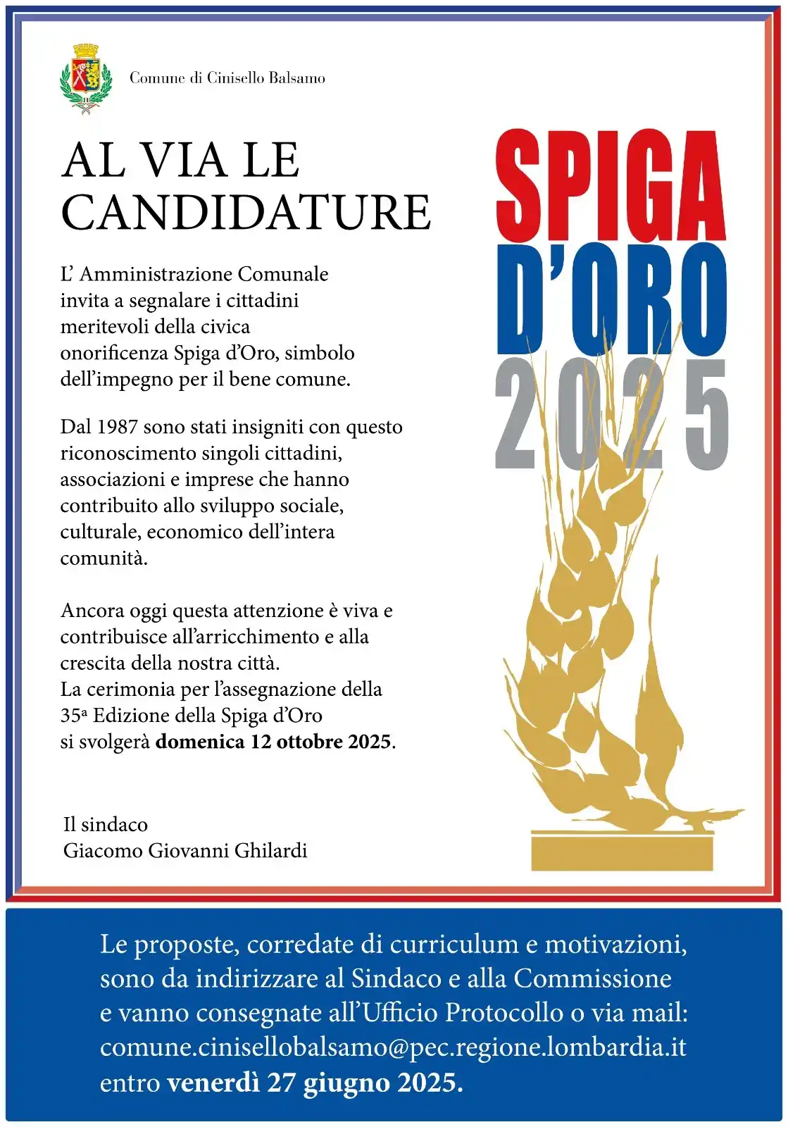 Image from Comune di Cinisello Balsamo: C’è tempo fino a venerdì 27 giugno per le proposte di candidatura per ...