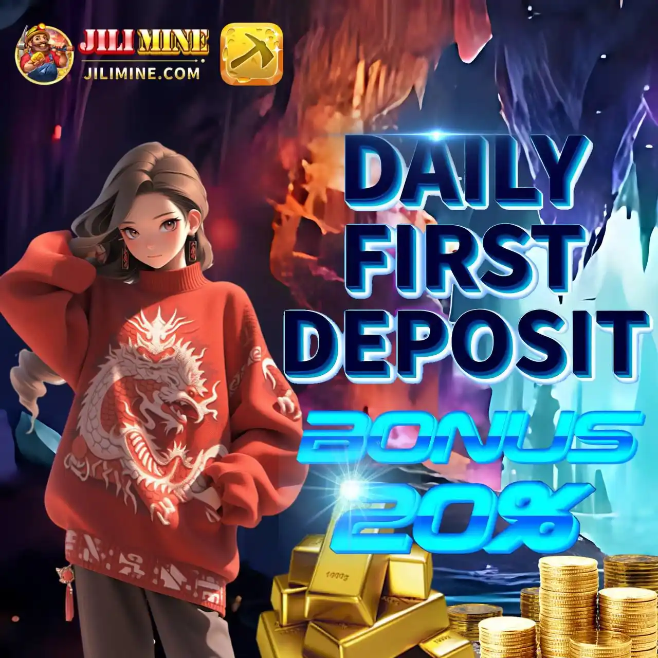 Image from JILIMINE | Official Channel ®: 🚜Daily First Deposit 20% Bonus Max ₱177🧧 ⚙️How to Apply ✅Input mini...