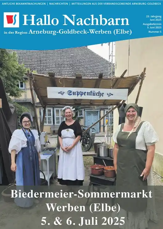 Image from Verbandsgemeinde Arneburg-Goldbeck: 📬 *Der neue "Hallo Nachbar" ist online!* Die Juni-Ausgabe hält wieder...