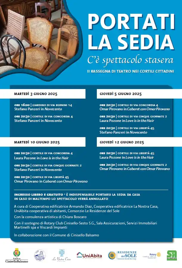 Image from Comune di Cinisello Balsamo: Ecco i nuovi, prossimi appuntamenti della rassegna *Portati la sedia -...