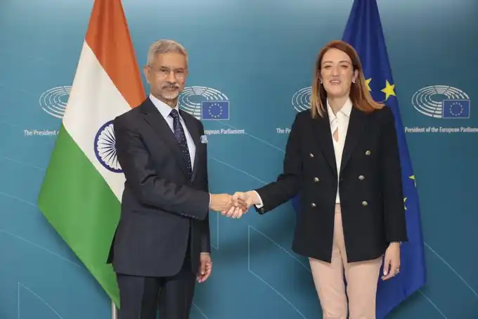 Image from cliQ India: External Affairs Minister @DrSJaishankar met the President of the Euro...