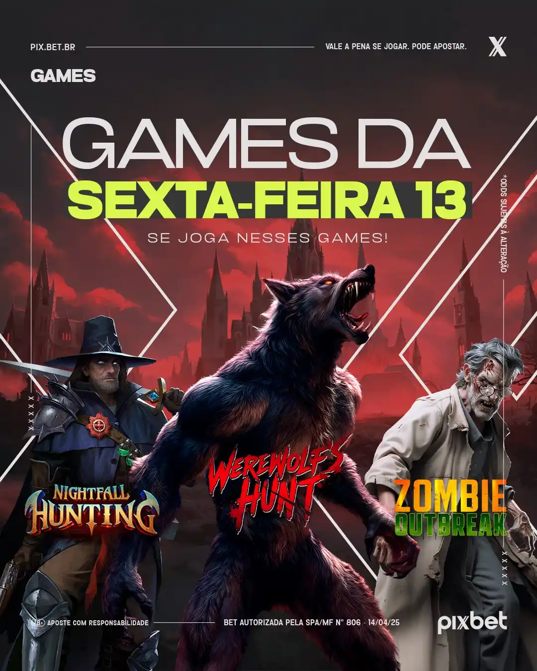Image from Canal Pixbet Oficial: 🕯️ Hoje é dia de terror... e prêmios! 🐺 🌕 Enfrente as criaturas da...