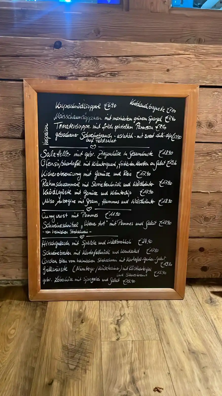 Wiesmui - Speisekarte  post