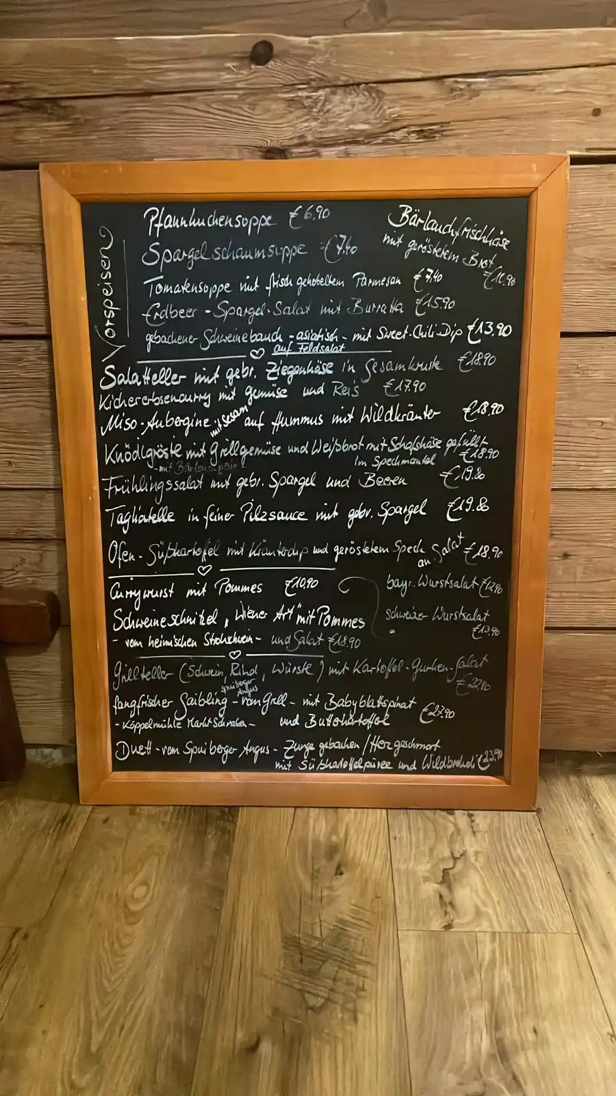 Wiesmui - Speisekarte  post