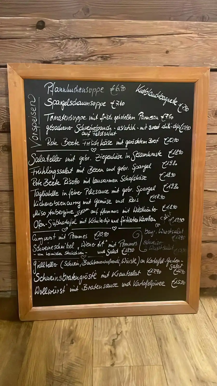 Wiesmui - Speisekarte  post